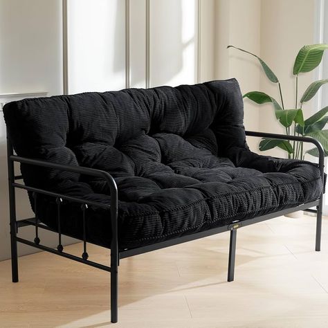 Futon Living Room Ideas Apartments, Bedroom Futon, Black Futon, Queen Size Futon, Metal Futon, Full Size Futon, Futon Frames, Floor Mattress, Futon Couch