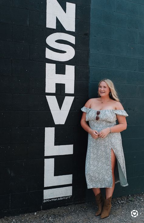 What an amazing weekend! We celebrated my sisters bachelorette party in Nashville and did a photoshoot around the Gulch. I spent months searching for the perfect blend of western (without being over the top) and I loveeee this dress from Abercrombie. The boots added a western flair and don’t forget your turquoise jewelry! I’m wearing a size XL (it does run a little big). Bachelorette outfit Nashville bachelorette Plus-size fashion Sun dress Summer dress Western style Follow my shop on th White Fringe Dress Nashville, Nashville Bachelorette Outfit, Tshirt Western Dress, Nashville Outfits Pregnant, Country Concert Pregnant Outfit, Western Oversized Tshirt Dress, Dress Western Style, Bachelorette Party In Nashville, Dress Western