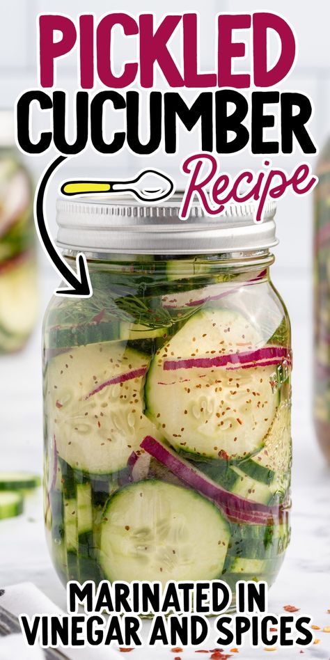 Cucumber Recipes Vinegar, Pickled Cucumber Recipe, Pickled Cucumbers And Onions, Pickles Homemade, Pickling Cucumbers Recipe, Pickled Cucumber Salad, Pickled Vegetables Recipe, Vinegar Cucumbers, Marinated Cucumbers