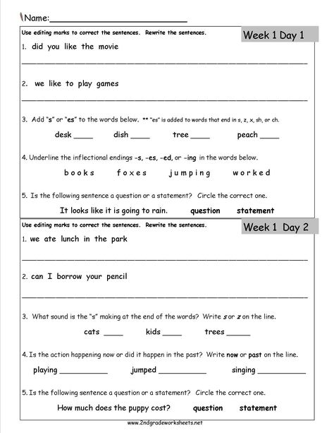 Free 2nd Grade Daily Language Worksheets Daily Oral Language 2nd Grade, Second Grade Grammar Worksheets, 2nd Grade Grammar Worksheets Free, Ela Worksheets 2nd Grade, Second Grade Language Arts Worksheets, Language Worksheets Grade 1, 2nd Grade Language Arts Worksheets Free Printable, 2nd Grade Worksheets Free Printables Reading, Second Grade Worksheets Free Printables