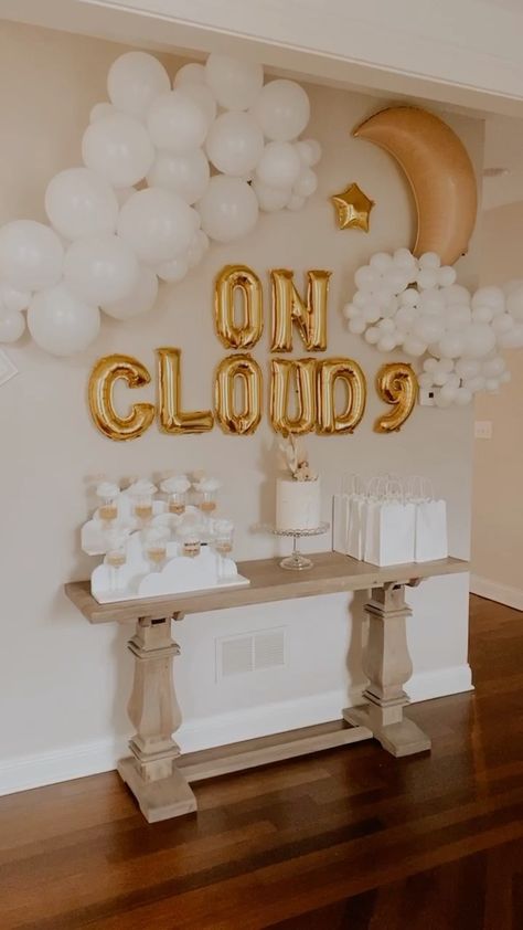 I Love You To The Moon And Back Party, Cloud 9 Pajama Party, Cloud Lamp Bedroom, Over The Moon Bachelorette, On Cloud Nine Party Decor, On Cloud 9 Bridal Shower Decorations, On Cloud Nine Table Decor, Cloud 9 Bachelorette Party Decor, Bridal Shower Themes On Cloud 9