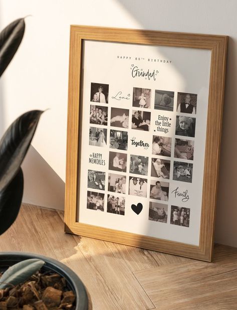 Baby Birthday Pictures, Black And White Filter, Simple Photo Frame, Pop Up Frame, Birthday Presents For Friends, Happy 80th Birthday, Unique Photo Gifts, Birthday Photo Frame, Photo Frame Gift