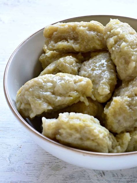 Potato Dumplings – Czech Chlupaté knedlíky - Cook Like Czechs Potato Dumplings With Instant Potatoes, How To Make Potato Dumplings, Czech Potato Dumplings, Potato Dumplings Recipe Homemade, Potato Dumplings Polish, Potatoe Dumplings, Czech Dumplings, Polish Potato Dumplings, Easy Polish Recipes