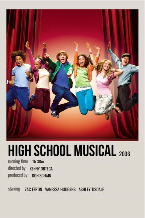 minimal polaroid movie poster for high school musical High School Movies, Polaroid Movie Poster, High School Music, High School Musical 3, Iconic Movie Posters, Girly Movies, Film Posters Minimalist, Musical Film, Polaroid Poster