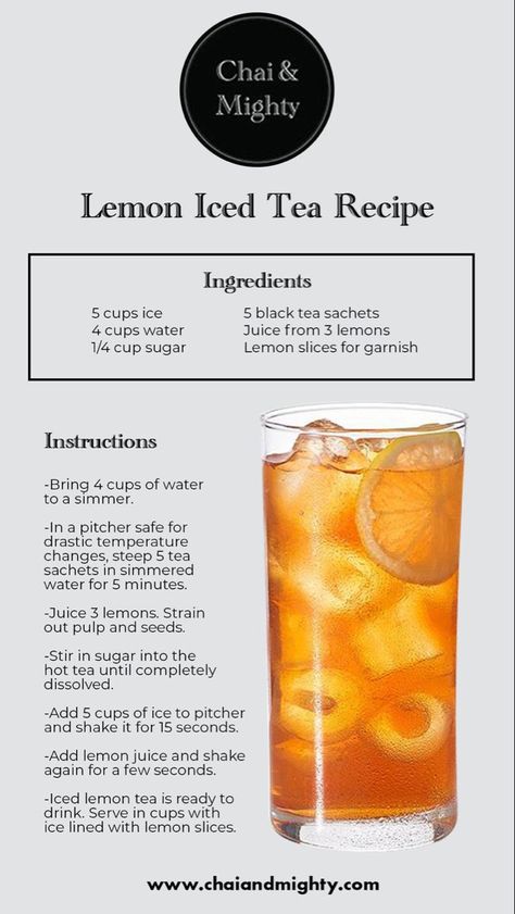 Lemon Iced Tea Recipe, Royal Cafe, Friendship Tea, Lemon Iced Tea, Iced Tea Recipes Homemade, Iced Tea Recipe, Fresh Tea, Iced Drinks Recipes, Tea Drink Recipes