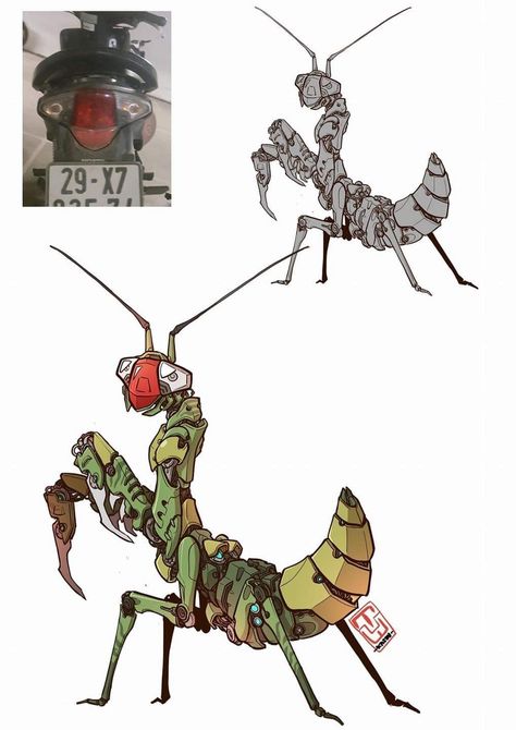 Animal Robots Concept Art, Robot Insect Concept Art, Insect Mecha, Robot Design Sketch, Mechanical Animals, Robot Animal, Robot Cartoon, Props Concept, Cool Robots