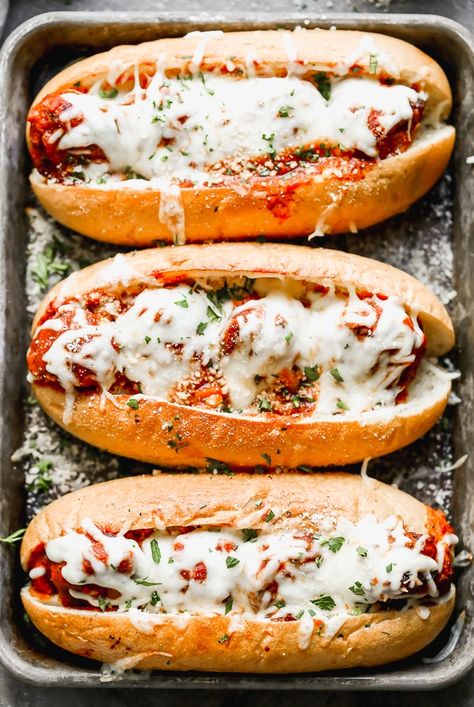 Bolognese Turkey Meatball Subs Turkey Meatball Subs, Garlic Butter Rolls, Meatballs Subs, Meal Ideas For Kids, Meatball Sub Recipe, Lite Meals, Butter Rolls, Turkey Meatball, Butter Roll