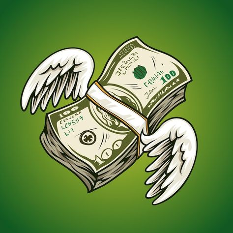 Money With Wings, Money Animation, Money Design Art, Bear Character Design, Alas Tattoo, Money Logo, Egyptian Tattoo Sleeve, Money Icons, Bag Illustration