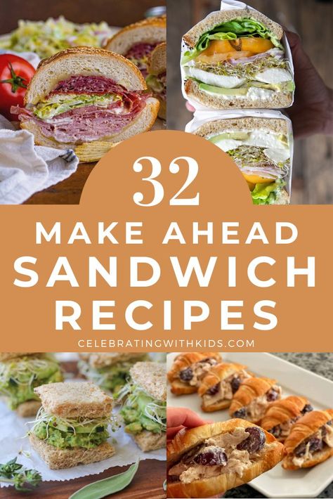 Cold Deli Sandwich Ideas, Best Sandwiches For A Crowd, Easy Lunch Sandwiches For Work, Packed Sandwich Ideas, Grab And Go Sandwiches, On The Go Sandwiches, Easy Sandwich Recipes Work Lunches, Group Sandwich Ideas, Gourmet Cold Sandwiches