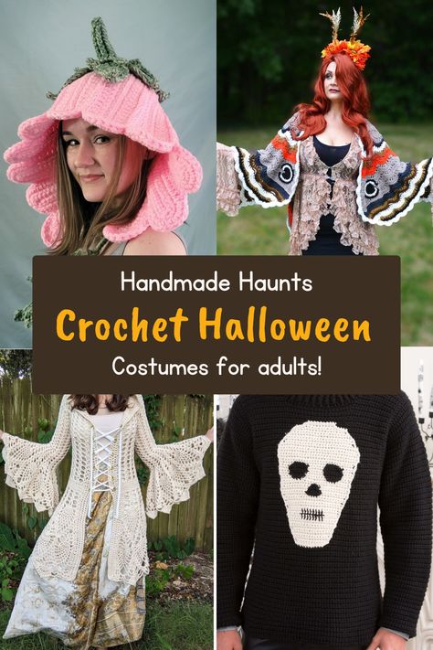 DIY Crochet Costumes: Adult Halloween Edition - Why buy when you can DIY? Discover stunning crochet Halloween costumes for adults and get your hands on the best Halloween costume patterns for a personalized touch. Crafty Halloween Costumes, Crochet Halloween Costumes, Cupcake Halloween Costumes, Crochet Halloween Hat, Crochet Halloween Patterns Free, Crochet Halloween Costume, Halloween Costumes For Adults, Halloween Costume Patterns, Costumes For Adults