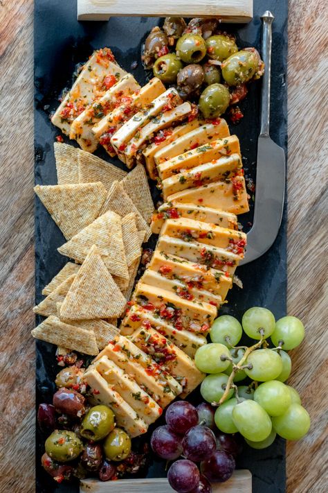 Marinated Cheddar Cheese | Rosalynn Daniels Marinated Cheese, Charcuterie Inspiration, High Vibrational, Party Food Appetizers, Appetizer Dips, Appetizers For Party, Appetizers Easy, Appetizer Snacks, Yummy Snacks