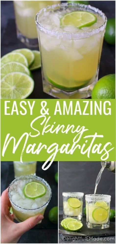 Light Margarita Recipe, Healthy Margarita Recipe, Fresh Margarita Recipe, Healthy Margarita, Margarita Mix Recipe, Easy Margarita Recipe, Homemade Margaritas, Keto Cocktails, Skinny Taste Recipes