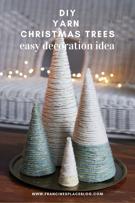 Christmas Crafts Diy Projects, Diy Yarn, Christmas Tree Crafts, Christmas Projects Diy, Simple Christmas Tree, Xmas Diy, Holiday Crafts Christmas, Easy Christmas Diy, Yarn Diy