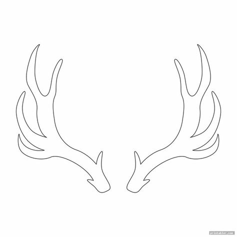 Deer Horns Drawing, Drawing Antlers, How To Draw Deer Antlers, Deer Template, Antler Template, Simple Antler Drawing, Antler Drawing Simple, Easy Deer Drawing, Antler Outline