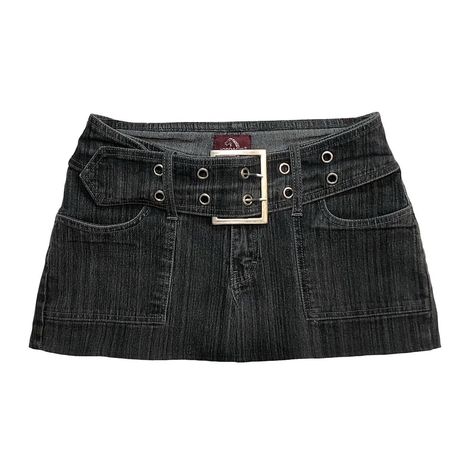 Y2k Denim Skirt Outfit, Y2k Denim Skirt, Denim Skirt Outfit, Grommet Belt, Black Denim Mini Skirt, Denim Skirt Outfits, Skirt Y2k, Y2k Denim, Skirt Outfit