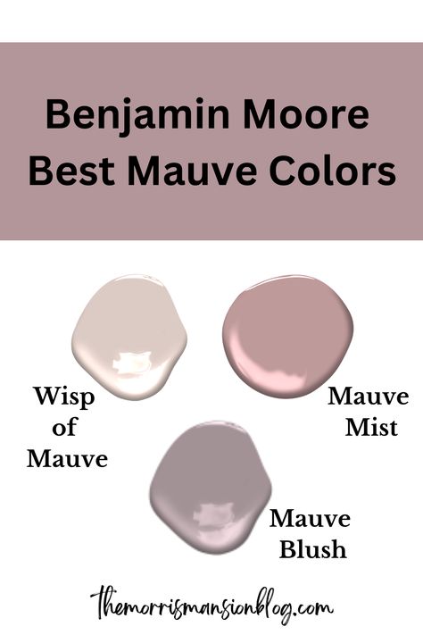 benjamin moore best mauve colors wisp of mauve, mauve mist, and mauve blush Pashmina Plum Magnolia Paint, Deep Mauve Benjamin Moore, Benjamin Moore Mauve Blush, Dusty Mauve Bedroom Walls, Antique Mauve Paint, Whisp Of Mauve Benjamin Moore, Pink Mauve Paint Colors, Grey Mauve Paint, Benjamin Moore Hint Of Mauve