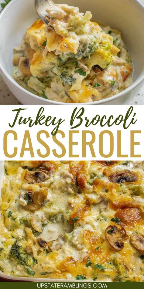 Leftover turkey has never tasted so good! This cheesy casserole with broccoli is a hearty and satisfying dish that will have your family asking for seconds. Quick to prepare and bursting with flavor, it’s the ultimate comfort food for any occasion! Dishes With Leftover Chicken, Ways To Use Up Leftover Turkey, Broccoli Turkey Recipes, Christmas Leftover Casserole, Food With Celery, Turkey And Potato Casserole, Best Turkey Casserole Recipes, Meals For Leftover Turkey, Dry Turkey Leftovers