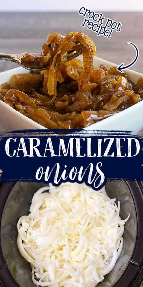 Slow Cooker Caramelized Onions, How To Carmalize Onions, Caramelized Onions Recipe, Carmelized Onions, The Best Burger, Baked Vegetables, Burgers Sandwiches, Delish Recipes, Onion Recipes