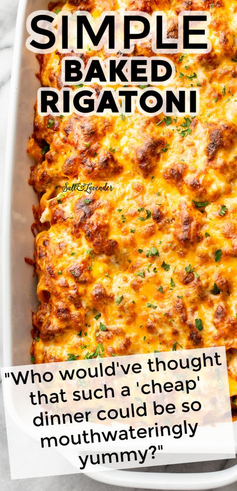 Easy Baked Rigatoni, Mild Italian Sausage Recipes, Baked Rigatoni Recipe, Italian Sausage Marinara, Rigatoni Recipe, Italian Casserole, Sausage Marinara, Rigatoni Recipes, Marinara Recipe