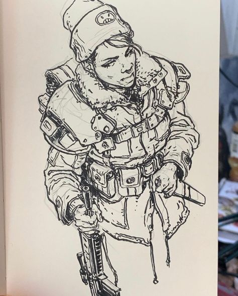 Karl Kopinski, Kim Jung Gi, Arte Cyberpunk, Sketch Inspiration, Cyberpunk Art, Ink Illustrations, Pen Art, Cool Art Drawings, Art Inspiration Drawing