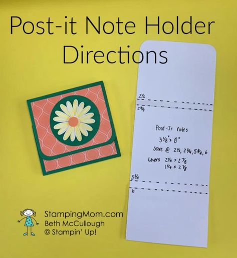 Post-it Note Holders – Stamping Mom 3 X 3 Post It Note Covers, Post It Note Covers Template, Post It Note Covers Ideas, Post It Note Holders Diy, Post It Note Holders Template, Tissue Crafts, Post It Note Holder, Post It Holder, Note Pad Holder