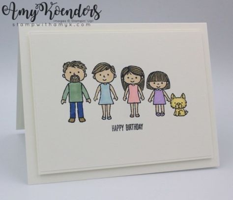 Stampin’ Up! Family & Friends CAS Birthday Card – Stamp With Amy K Family Cards Design, Friends Birthday Card, Georgia Atlanta, Alpharetta Georgia, Simple Birthday Cards, Hand Stamped Cards, Friends Photo, Family Cards, All In The Family