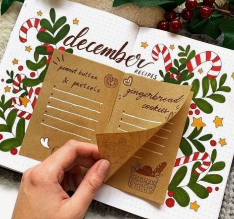 December Recipes, Collection Journal, Bullet Journal Christmas, December Bullet Journal, Christmas Meal, Bullet Journel, Christmas Journal, Bullet Journal Mood, Bullet Journal Aesthetic