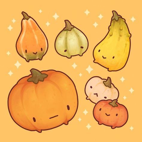 Cute Pumpkins Drawings, Cute Pumpkin Illustration, Pumpkin Cute Drawing, Drawings Of Pumpkins, Gourd Drawing, Cute Pumpkin Drawing, Pumpkin Draw, Plushie Art, Pumpkin Drawings