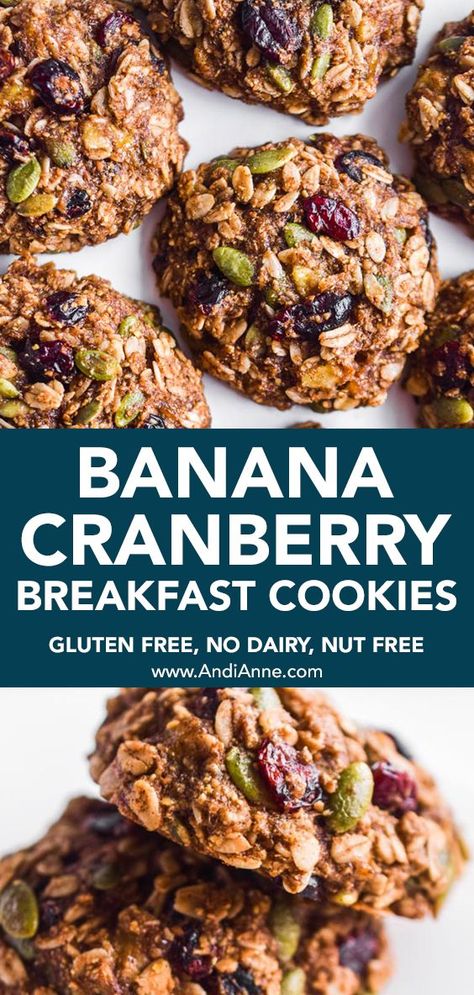 What To Make With Ground Flax Seed, Cranberry Oatmeal Breakfast Cookies, Baking With Flax Seed, Banana Ripe Recipes, Recipes With Ripe Bananas Healthy, Over Ripe Banana Recipes Easy, Cranberry Breakfast Cookies, Easy Breakfast Cookies, Ripe Banana Recipes Healthy