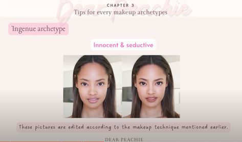 Makeup Archetypes, Dear Peachy, Ingenue Makeup, Ingenue Essence, Style Essence, Style Theory, Blonde Eyebrows, Makeup Tuts, Peach Makeup