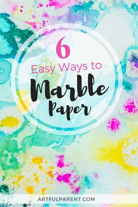 Wondering how to marble paper? Here are six marbling techniques that are easy, fun, and kid-friendly. Plus the results are beautiful! #watercolors #watercolorsforkids #kidsactivities #artforkids Marble Paper Diy, Daycare Art, Artful Parent, Coloring Crafts, Art Preschool, Weaving For Kids, Marbling Techniques, Family Tips, Water Marbling