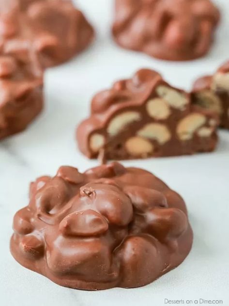 Crock Pot Chocolate Peanut Clusters, Crockpot Peanut Clusters, Peanut Clusters Recipe, Peanut Clusters In Crockpot, Crockpot Candy Recipes, Chocolate Nuts Clusters, Clusters Recipe, Chocolate Peanut Clusters, Chocolate Covered Nuts