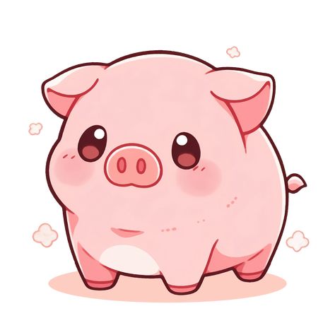 Cute Kawaii Pink Baby Pig Piglet sticker. Pig Kawaii Drawing, Cute Piglets Cartoon, Cute Pink Animals Drawing, Cute Pigs Wallpaper, Cute Puppies Cartoon, Cute Pig Drawing Cartoon, Pink Animal Drawing, Cute Animal Art Cartoon, Cute Piglet Drawing