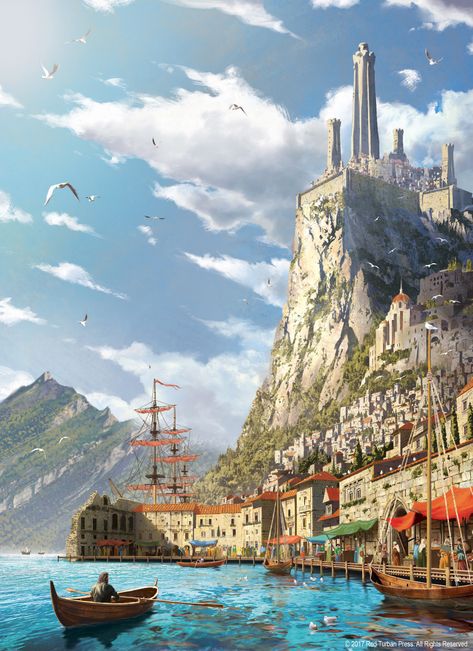 ArtStation - The City State of Estom - Red Turban Press, Findara McAvinchey Location Inspiration, Fantasy City, Hur Man Målar, Fantasy Castle, Fantasy Setting, Fantasy Places, Fantasy Map, Fantasy Art Landscapes, Fantasy Concept Art