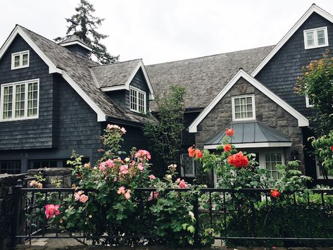 Portland Oregon House Exterior, Portland Oregon Homes, Oregon Homes, Portland House, Interior Design Degree, White Colonial, Awesome Houses, Oregon House, Oregon Living