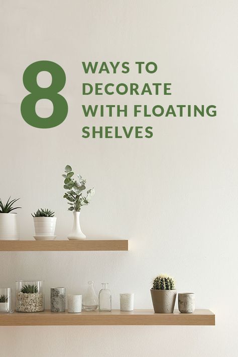 Hop on the floating shelves trend with these creative decor ideas! Shelf Positioning Ideas, 4 Shelves On Wall Arrangement, Floating Shelves Placement Ideas, Floating Shelves Layout, 3 Floating Shelves Arrangement, Staggered Floating Shelves, Dining Room Floating Shelves, At Home Library, Rustic Signage