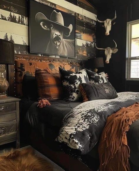 Western Room Ideas, Cowboy Room, Western Bedrooms, Cowgirl Room, Western Living Room, Country Bedroom Decor, Ranch House Decor, Western Bedroom Decor, Western Rooms