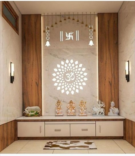 Pooja Unit Designs Modern, Puja Room Design Indian Modern, Small Pooja Room Ideas, Pooja Room Ideas Indian Modern, Puja Room Design Indian, Pooja Room Ideas Indian, Indian Room Decor, Mandir Design, Simple Kitchen Design