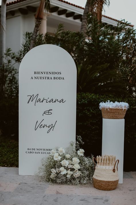 Everlasting Love Weddings | Wedding Planners in Cabo San Lucas Wedding Welcome Party Ideas Decorations, Wedding Arch Sign, Arched Wedding Welcome Sign, Wedding Wooden Arch, Wedding Welcome Party Ideas, Arched Welcome Sign, Standing Welcome Sign, Arched Wedding Sign, Wooden Arch Wedding