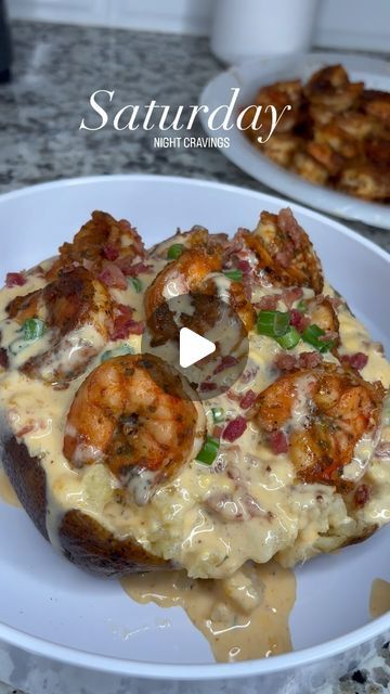 Loaded Fried Potatoes, Baked Potatoes In The Oven Loaded, Loaded Baked Potato Ideas, Stuff Potatoes Recipes, Stuffed Baked Potatoes Main Dishes, Loaded Potato Recipes, Loaded Shrimp Baked Potato, Fully Loaded Baked Potato, Baked Potatoes In The Oven