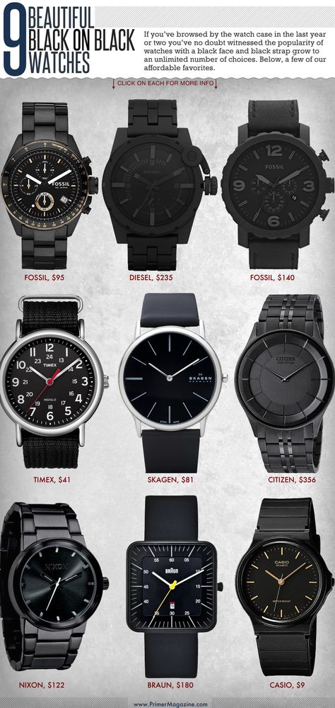 Black on Black is the new...Black? Speedmaster Omega, Herren Style, Black On Black, Beautiful Watches, Watch Collection, Black Watch, Casio Watch, Cool Watches, Watch Design