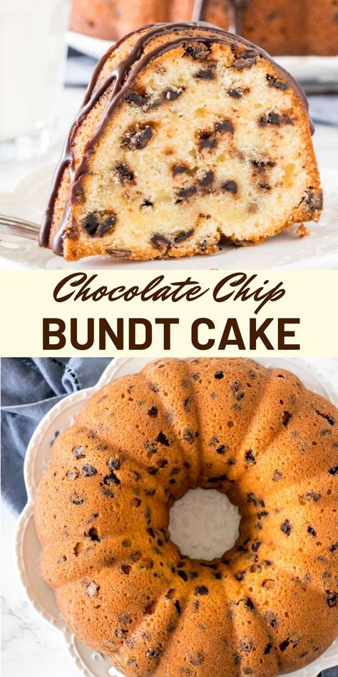 Chocolate Chip Bundt, Bunt Cake Recipe, Bundt Pan Recipes, Easy Bundt Cake Recipes, Chocolate Chip Pound Cake, Chocolate Chip Bundt Cake, Easy Pound Cake, Pound Cake Recipes Easy, Bundt Recipes