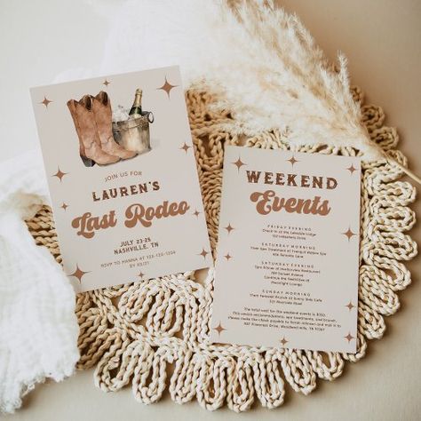 $2.09 | Western Last Rodeo Bachelorette Party | Bachelorette Party Invitations | western bachelorette party, last rodeo, bachelorette itinerary, cowgirl bachelorette, nashville bachelorette, girls weekend, nash bash, final rodeo, retro, terracotta neutral colors Neutral Last Rodeo Bachelorette, My Last Rodeo Bachelorette, Last Rodeo Themed Bachelorette Party, Last How Down Bachelorette Party, Bachelorette Party Ideas Western, Western Bachelorette Theme, Ranch Bachelorette Party, Last Rodeo Bachelorette Party Decor, Western Bachelorette Party Ideas