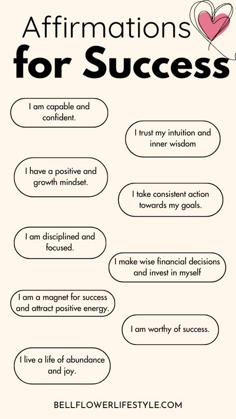 Affirmation For Discipline, Best Affirmations For Success Positive, Success Manifestation Quotes, Successful Work Affirmations, Mantras For Success, Motivational Affirmations For Success, Driving Test Affirmations, Education Affirmations, Work Affirmations Positive