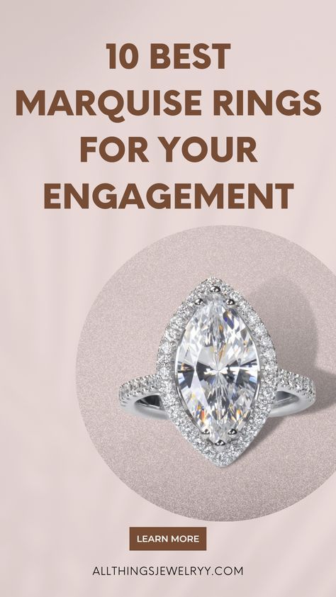 Are you looking for a unique engagement ring? In this guide, we're sharing some marquise cut engagement rings and how to choose the best one. Settings For Marquise Diamonds, Marquee Diamond Rings, Unique Marquise Engagement Ring, Marquise Rings, Gold Marquise Ring, Marquise Cut Diamond Engagement Rings, Marquise Cut Rings, Cut Engagement Rings, Marquise Cut Engagement Ring