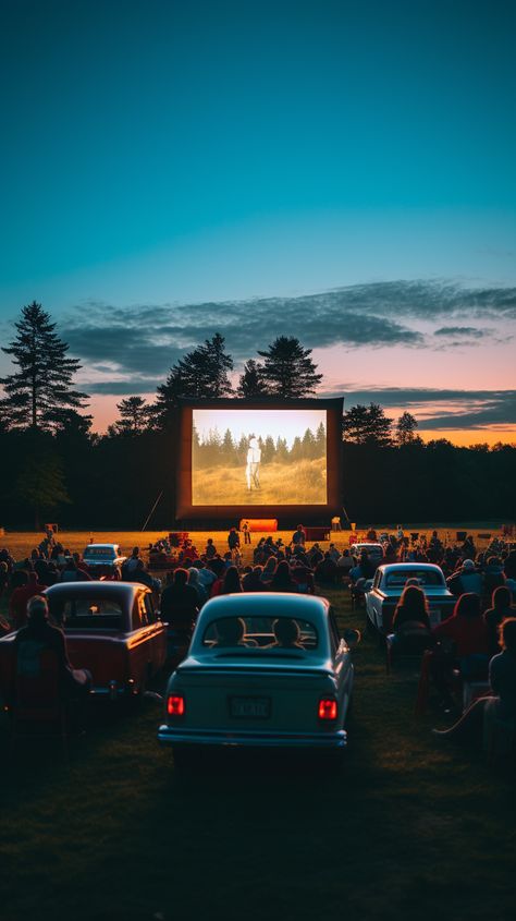 Theater Movie Cinema, Drive Thru Cinema, Fall Drive In Movie, Home Drive In Movie Theater, Outside Cinema Aesthetic, Retro Drive In Movie Aesthetic, Vintage Drive In Movie Aesthetic, At The Movies Pictures, Drive In Movies Aesthetic