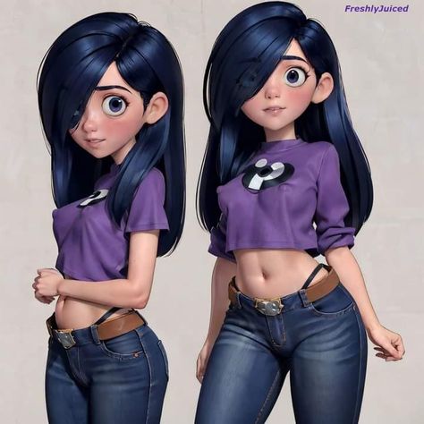 The Incredibles Violet Fanart, Incredibles Oc, Violet Parr Icon, Violet Parr Fanart, Violet The Incredibles, Violet From The Incredibles, Dark Disney Princess Art, Violet Incredible, Incredibles Violet