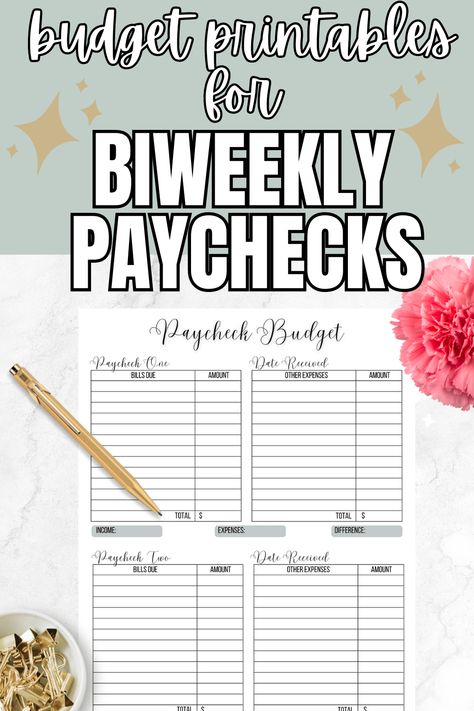 Grab your free bi-weekly paycheck printable! This simple budget worksheet is perfect for anyone who is paid semi-monthly or bi-weekly. Set up as a minimalist budget planner, you can easily adapt it to meet your personal needs in order to hit those financial goals! Budgeting Biweekly Paychecks, Free Paycheck Budget Printables, Paycheck Budget Template Free, Budget Worksheet Printable Free, Weekly Budget Planner Printable Free, Simple Budget Template Free Printable, Free Printable Budget Worksheet, Biweekly Budget Printable Free, Bi Weekly Budget Printable Free