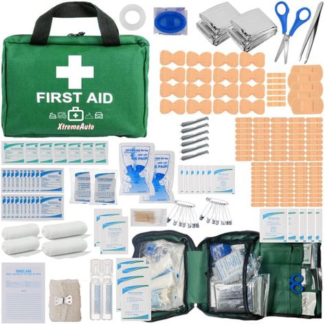 220 Piece Premium First Aid Kit - Jumbo First-Aid Kit Includes Eyewash, X2 Ice Packs, Emergency Medical Kits with Plasters & Essentials Camping Business, Emergency Medical Kit, Diy First Aid Kit, Ice Packs, Student Living, Travel Sports, Hiking Backpacking, Medical Kit, Emergency Supplies