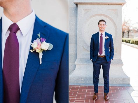 Dark Blue Suit With Purple Tie, Blue And Purple Suit Men, Groom Suit Purple Tie, Navy Suit With Purple Tie, Purple And Blue Suit, Navy Blue Suit Purple Tie, Navy Suit Purple Tie, Blue Suit Purple Tie, Purple And Navy Blue Wedding